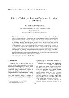 Effects of Salinity on Soybean (Glycine max [L.] Merr.) DT26 Cultivar