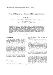 Financial Literacy and Retirement Planning in Vietnam