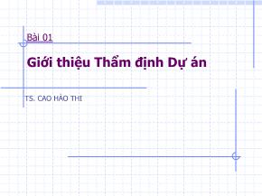 Giới thiệu thẩm định dự án