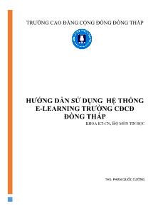 Hướng dẫn sử dụng hệ thống e-Learning trường CĐCĐ Đồng Tháp