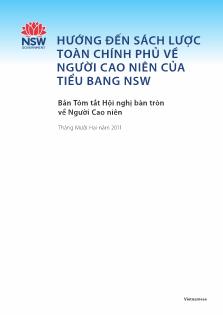 Hướng đến sách lược toàn chính phủ về người cao niên của tiểu bang nsw