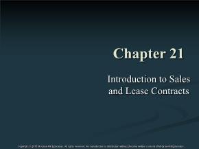 Introduction to Sales and Lease Contracts