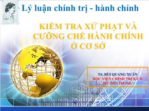 Kiểm tra xử phạt và cưỡng chế hành chính ở cơ sở