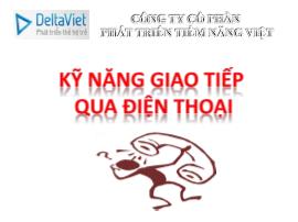 Kỹ năng giao tiếp qua điện thoại - Công ty cổ phần phát triển tiềm năng Việt