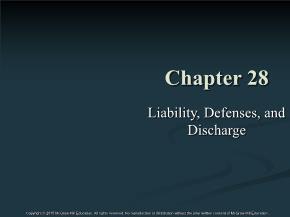 Liability, Defenses, and Discharge