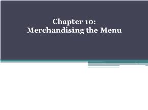 Merchandising the Menu