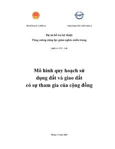 Mô hình quy hoạch sử dụng đất và giao đất có sự tham gia của cộng đồng