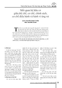 Mối quan hệ hữu cơ giữa thể chế, cơ chế, chính sách, cơ chế điều hành và hành vi ứng xử