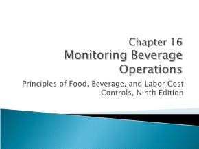 Monitoring Beverage Operations