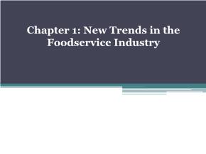New Trends in the Foodservice Industry