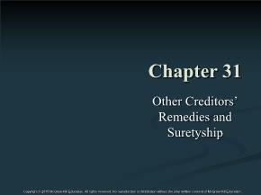 Other Creditors’ Remedies and Suretyship