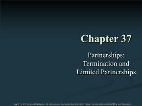Partnerships: Termination and Limited Partnerships