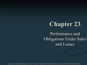 Performance and Obligations Under Sales and Leases