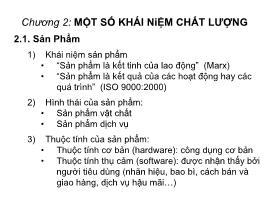 Quản trị chất lượng - Chương 2: Một số khái niệm chất lượng