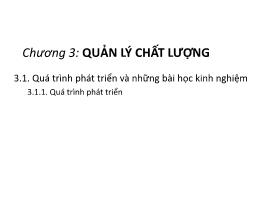 Quản trị chất lượng - Chương 3: Quản lý chất lượng