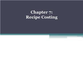 Recipe Costing