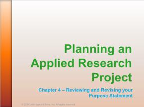 Reviewing and Revising your Purpose Statement