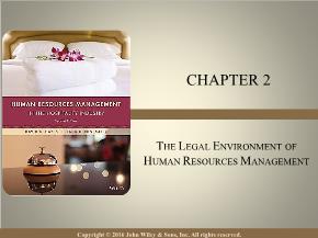 The Legal Environment of Human Resources Management