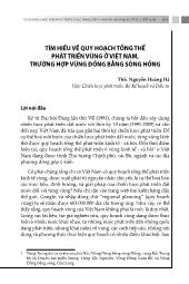 Tìm hiểu về quy hoạch tổng thể phát triển vùng ở Việt Nam, trường hợp vùng đồng bằng Sông Hồng
