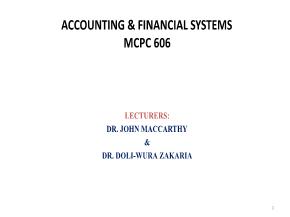 Accounting & financial systemsmcpc 606