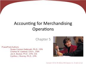 Accounting for Merchandising Operations