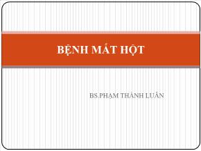 Bài giảng Bệnh mắt hột - Phạm Thành Luân