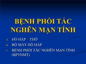 Bài giảng Bệnh phổi tắc nghẽn mạn tính