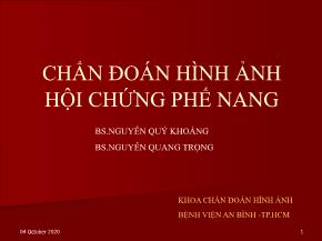 Bài giảng Chẩn đoán hình ảnh hội chứng phế nang - Nguyễn Quý Khoáng