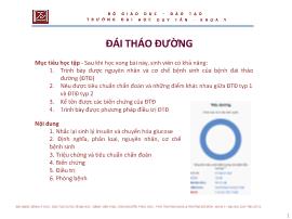 Bài giảng Đái tháo đường - Nguyễn Phúc Học