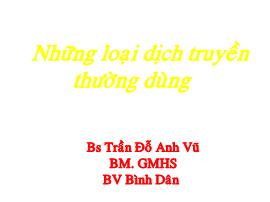 Bài giảng Những loại dịch truyền thường dùng - Đỗ Anh Vũ