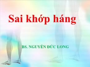 Bài giảng Sai khớp háng - Nguyễn Đức Long