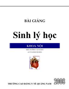 Bài giảng Sinh lý học Khoa Nội