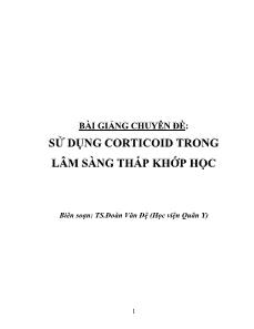 Bài giảng Sử dụng Corticoid trong lâm sàng thấp khớp học