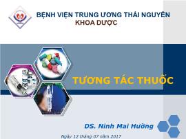 Bài giảng Tương tác thuốc - Ninh Mai Hường