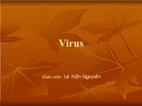 Bài giảng Virus - Lê Trần Nguyễn