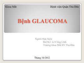 Bệnh GlauComa - Lê Công Lĩnh