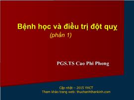 Bệnh học và điều trị đột quỵ (Phần 1) - Cao Phi Phong