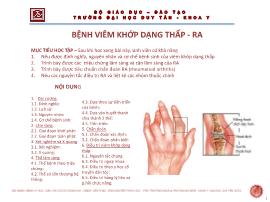 Bệnh viêm khớp dạng thấp - RA