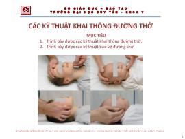 Các kỹ thuật khai thông đường thở