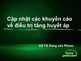 Cập nhật các khuyến cáo về điều trị tăng huyết áp