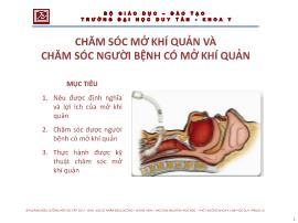 Chăm sóc mở khí quản và chăm sóc người bệnh có mở khí quản