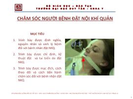 Chăm sóc người bệnh đặt nội khí quản