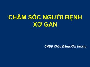 Chăm sóc người bệnh xơ gan