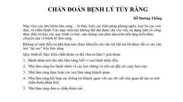 Chẩn đoán bệnh lý tủy răng