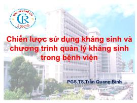 Chiến lược sử dụng kháng sinh và chương trình quản lý kháng sinh trong bệnh viện