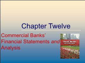 Commercial Banks’ Financial Statements and Analysis