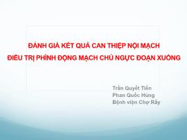 Đánh giá kết quả can thiệp nội mạch điều trị phình động mạch chủ ngực đoạn xuống