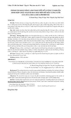 Đánh giá khả năng làm thay đổi số lượng vi khuẩn sinh hợp chất sulfur bay hơi trên bề mặt lưng lưỡi của sữa chua chứa probiotic