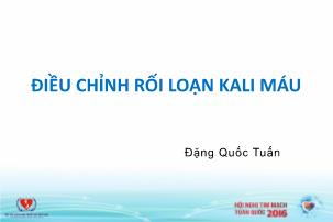 Điều chỉnh rối loạn kali máu