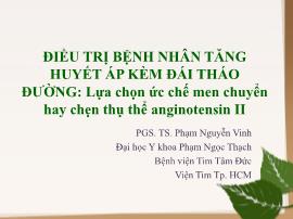 Điều trị bệnh nhân tăng huyết áp kèm đái tháo đường: lựa chọn ức chế men chuyển hay chẹn thụ thể anginotensin ii